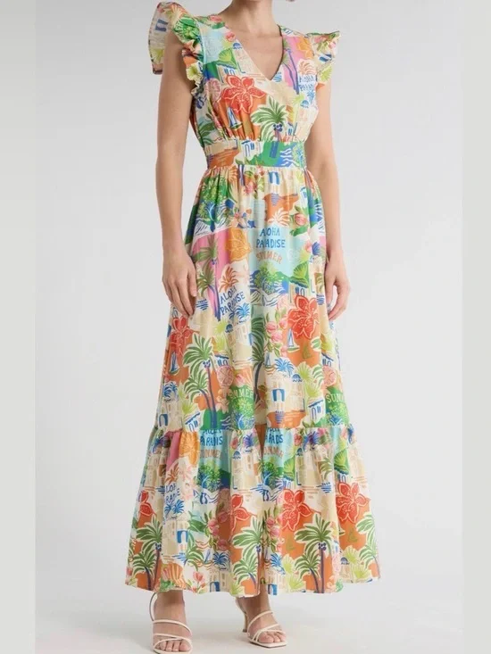 Flying Tomato Tropical Floral Maxi Dress - Picture 1 of 3